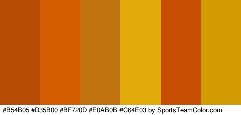 #B54B05 #D35B00 #BF720D #E0AB0B #C64E03 #D39B02 Colors