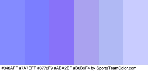 #848AFF #7A7EFF #8772F9 #ABA2EF #B0B9F4 #C9CCFF Colors