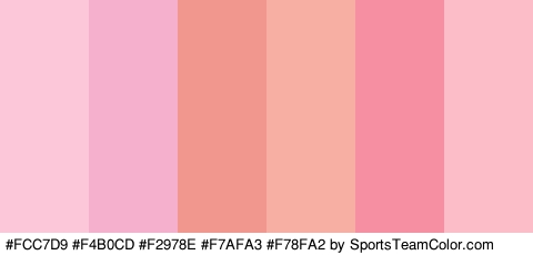 #FCC7D9 #F4B0CD #F2978E #F7AFA3 #F78FA2 #FCBDC8 Colors