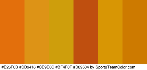 #E26F0B #DD9416 #CE9E0C #BF4F0F #D89504 #CC7A00 Colors