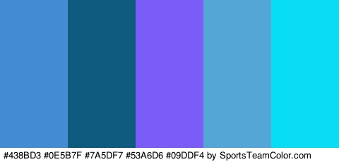 #438BD3 #0E5B7F #7A5DF7 #53A6D6 #09DDF4 Colors