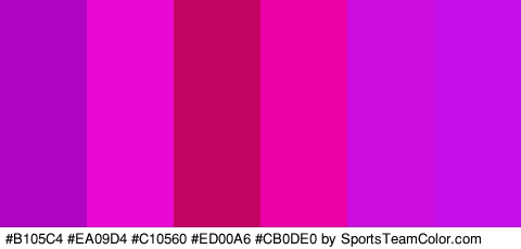 #B105C4 #EA09D4 #C10560 #ED00A6 #CB0DE0 #C50EEA Colors