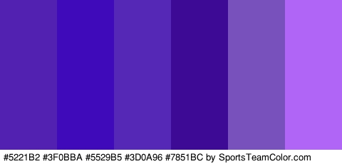 #5221B2 #3F0BBA #5529B5 #3D0A96 #7851BC #B065F7 Colors