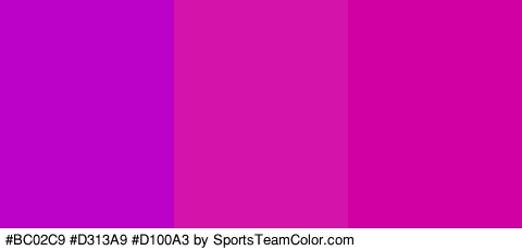 #BC02C9 #D313A9 #D100A3 Colors