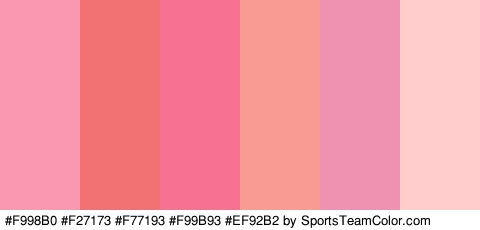 #F998B0 #F27173 #F77193 #F99B93 #EF92B2 #FFCDCC Colors