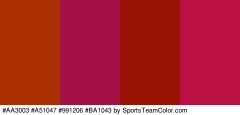 #AA3003 #A51047 #991206 #BA1043 Colors