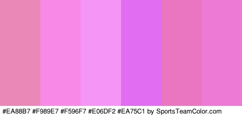 #EA88B7 #F989E7 #F596F7 #E06DF2 #EA75C1 #ED7BD6 Colors