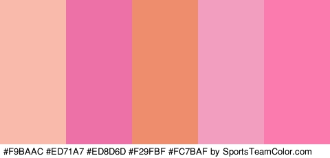 #F9BAAC #ED71A7 #ED8D6D #F29FBF #FC7BAF Colors