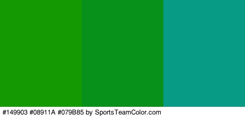 #149903 #08911A #079B85 Colors