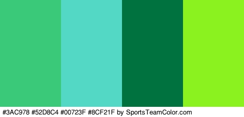 #3AC978 #52D8C4 #00723F #8CF21F Colors