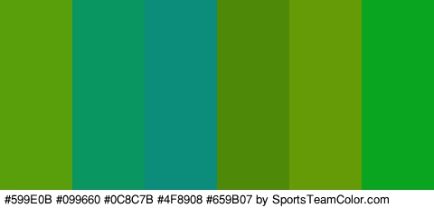 #599E0B #099660 #0C8C7B #4F8908 #659B07 #09A521 Colors