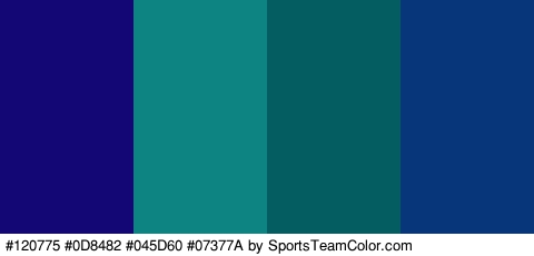 #120775 #0D8482 #045D60 #07377A Colors