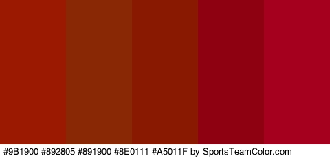 #9B1900 #892805 #891900 #8E0111 #A5011F Colors