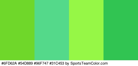 #6FD62A #54D889 #96F747 #31C453 Colors