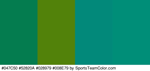 #047C50 #52820A #028979 #008E79 Colors