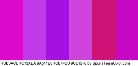 #DB0ACD #C13AEA #A511E0 #CE44DD #CE1276 #C607C3 Colors