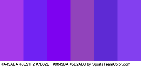 #A43AEA #6E21F2 #7D02EF #9043BA #5D2AD3 #8340EF Colors