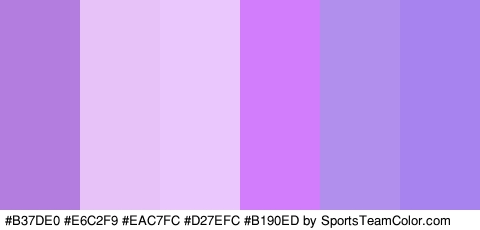 #B37DE0 #E6C2F9 #EAC7FC #D27EFC #B190ED #A783EF Colors