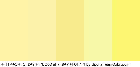 #FFF4A5 #FCF2A9 #F7EC8C #F7F9A7 #FCF771 Colors