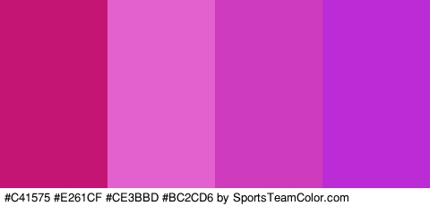 #C41575 #E261CF #CE3BBD #BC2CD6 Colors