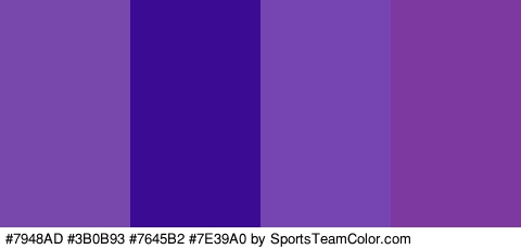 #7948AD #3B0B93 #7645B2 #7E39A0 Colors