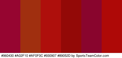 #960430 #A02F10 #AF0F0C #930907 #89052D #AF0907 Colors