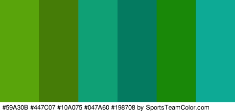 #59A30B #447C07 #10A075 #047A60 #198708 #0DAA95 Colors