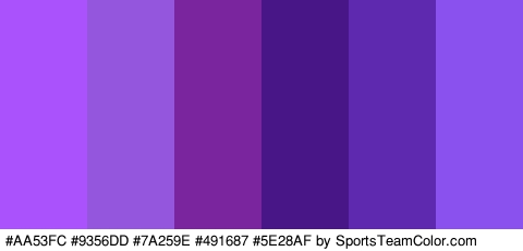 #AA53FC #9356DD #7A259E #491687 #5E28AF #8B51EF Colors