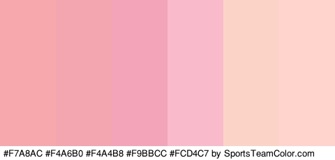 #F7A8AC #F4A6B0 #F4A4B8 #F9BBCC #FCD4C7 #FFD4CC Colors