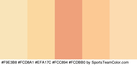 #F9E3B8 #FCD8A1 #EFA17C #FCC894 #FCDBB0 Colors