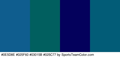 #0E5D8E #025F60 #03015B #025C77 Colors