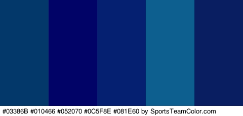 #03386B #010466 #052070 #0C5F8E #081E60 Colors