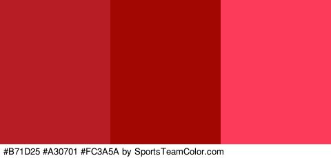 #B71D25 #A30701 #FC3A5A Colors