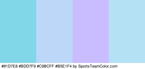 #81D7E8 #BDD7F9 #C9BCFF #B5E1F4 Colors