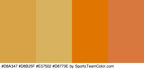 #D8A347 #D8B25F #E07502 #D8773E Colors