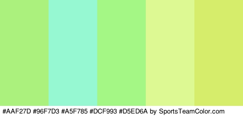 #AAF27D #96F7D3 #A5F785 #DCF993 #D5ED6A Colors