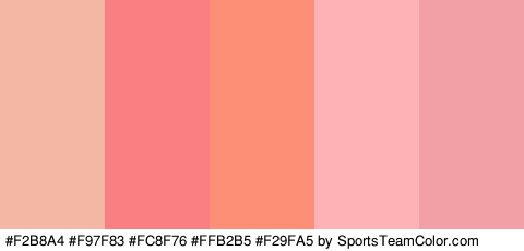 #F2B8A4 #F97F83 #FC8F76 #FFB2B5 #F29FA5 Colors