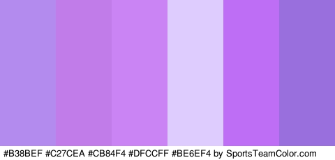 #B38BEF #C27CEA #CB84F4 #DFCCFF #BE6EF4 #996EDD Colors