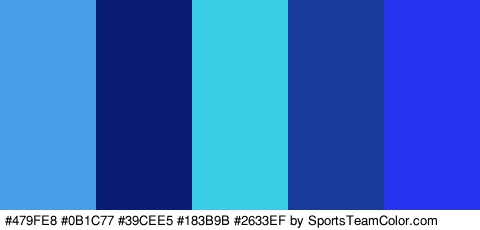 #479FE8 #0B1C77 #39CEE5 #183B9B #2633EF Colors