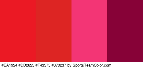 #EA1924 #DD2623 #F43575 #870237 Colors