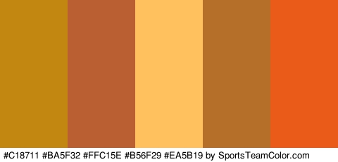 #C18711 #BA5F32 #FFC15E #B56F29 #EA5B19 Colors