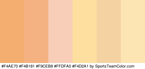 #F4AE70 #F4B181 #F9CEB8 #FFDFA0 #F4D2A1 #FCE4B3 Colors