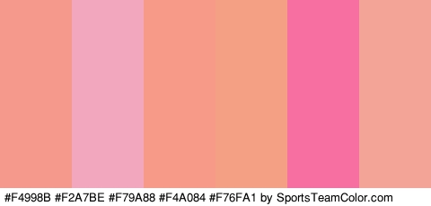 #F4998B #F2A7BE #F79A88 #F4A084 #F76FA1 #F4A497 Colors