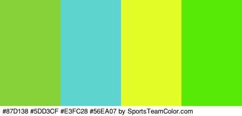 #87D138 #5DD3CF #E3FC28 #56EA07 Colors