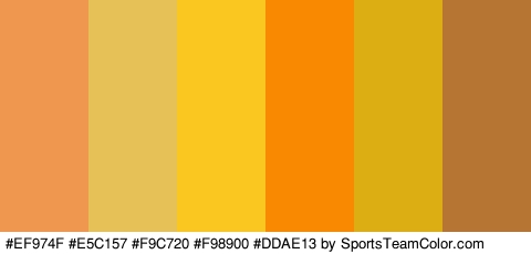 #EF974F #E5C157 #F9C720 #F98900 #DDAE13 #B77533 Colors