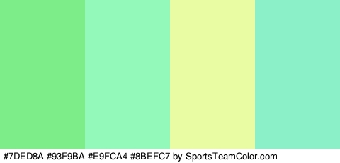 #7DED8A #93F9BA #E9FCA4 #8BEFC7 Colors