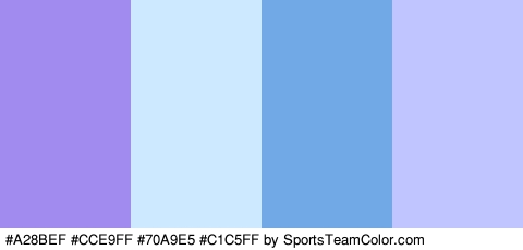 #A28BEF #CCE9FF #70A9E5 #C1C5FF Colors