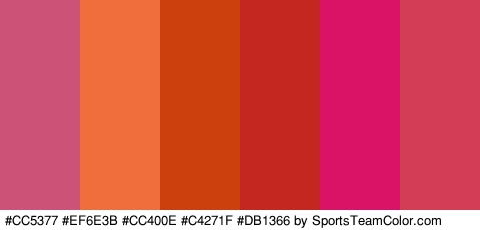 #CC5377 #EF6E3B #CC400E #C4271F #DB1366 #D33D56 Colors