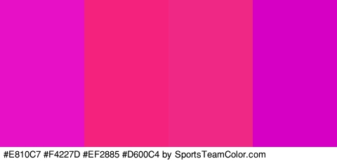 #E810C7 #F4227D #EF2885 #D600C4 Colors