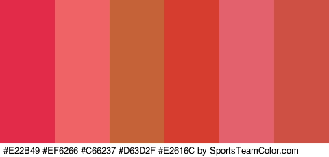 #E22B49 #EF6266 #C66237 #D63D2F #E2616C #CE4F44 Colors